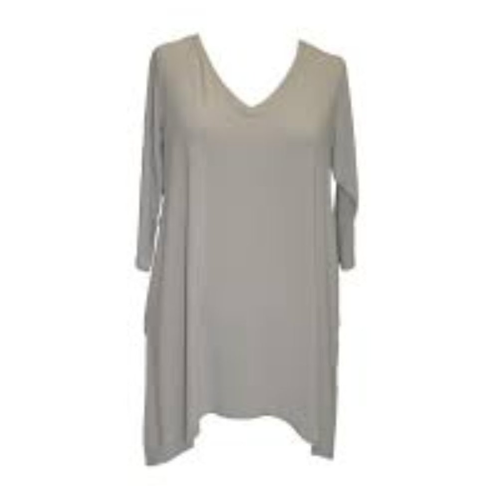 Sympli Go to Wide V-Neck 3/4 Sleeves Tunic Top